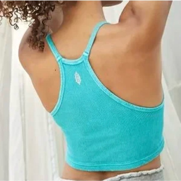 FP Movement by Free People Teal Ribbed Tank - Picture 1 of 8